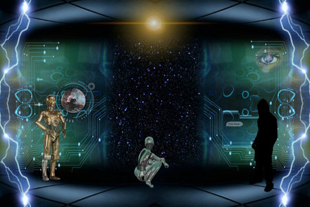 Innovative technologies in science and medicine. Conceptual image of virtual reality