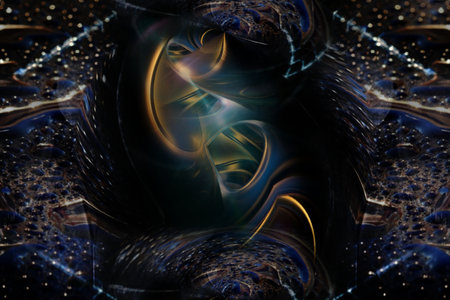 abstract fractal. Fractal art background for creative design. Decoration for wallpaper, desktop, poster, cover booklet. Print for clothes, t-shirt. creative illustration for designの写真素材