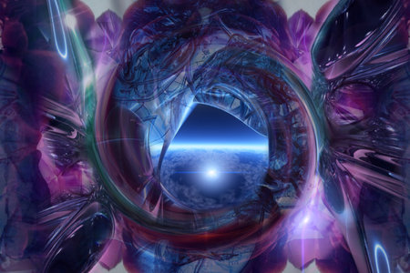 3D rendering of abstract technology digital hi tech concept with waves and lines