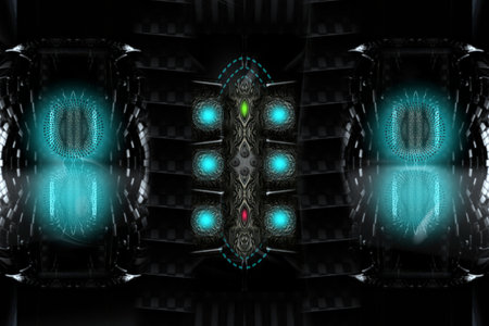 3D rendering of abstract technology digital hi tech concept with glowing lines. Abstraction Ministry...