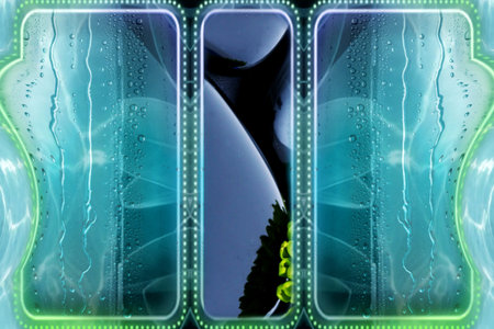 Digital Illustration of a Vibrant Background with a Cannabis Plant