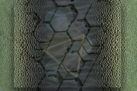 Abstract background with hexagons and lines. 3d rendering, 3d illustration.