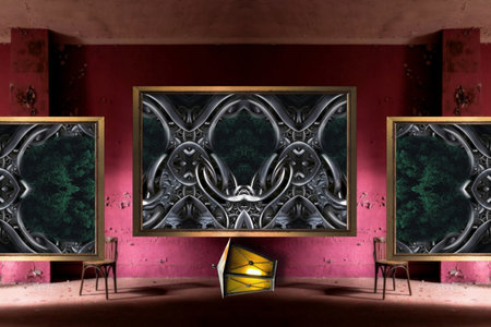Luxury interior of the room. 3D rendering. computer digital drawing.