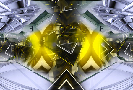 3D rendering of abstract technology concept background ready for banner or poster