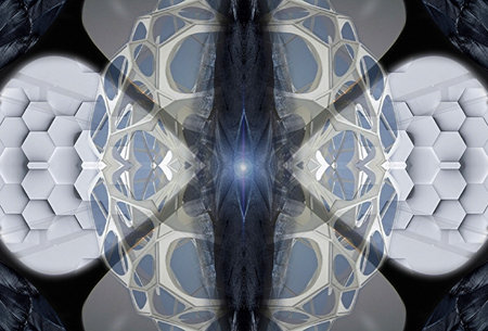 3d illustration of abstract geometric composition,digital art works. computer generated graphics.