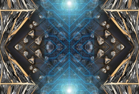 3d illustration of abstract geometric composition,digital art works