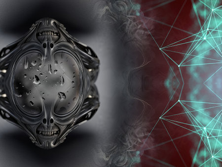 3d illustration of abstract geometric composition,digital art works..