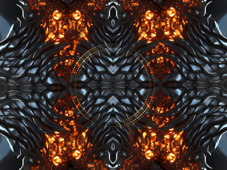 3d illustration of abstract geometric composition,digital art works. Background consists of fractal...