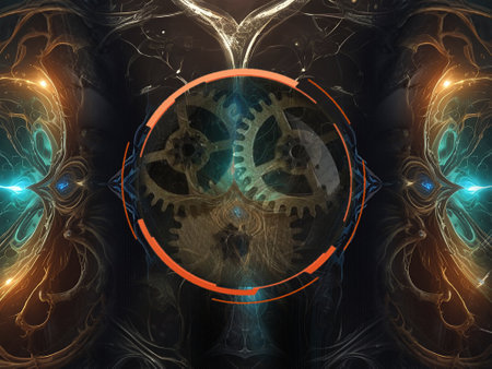 abstract fractal. Fractal art background for creative design. Decoration for wallpaper, desktop, poster, cover booklet. Print for clothes, t-shirt. creative illustration for designの写真素材