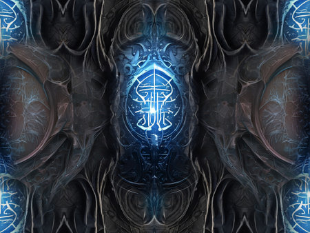 3D surreal illustration. sacred geometry. Mysterious psychedelic relaxation pattern. fractal abstract texture. Digital artwork graphic astrology magicの写真素材