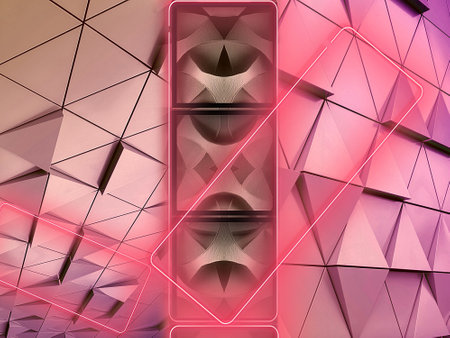 Abstract geometric background. 3d rendering, 3d illustration. Pink and gray.