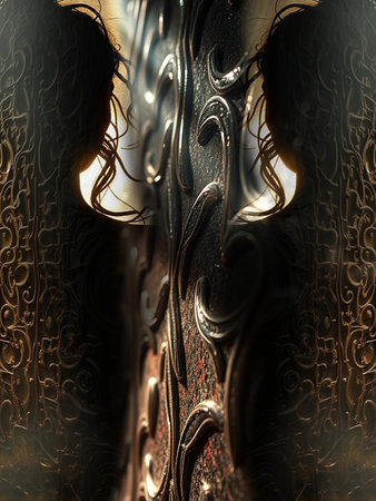 Abstract metal background. 3d rendering, 3d illustration. Computer digital drawing.の写真素材