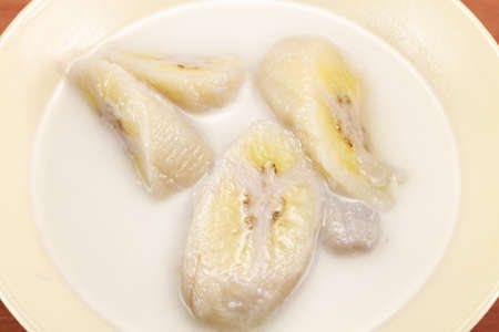 Banana in coconut milk,Thailand desertの写真素材