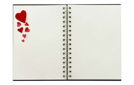 book blank of heart love isolated background