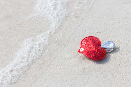 heart love symbol on the beach, loveの写真素材