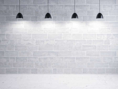 stone wall and floor, light show exhibitionの写真素材