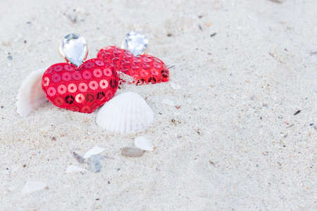 heart love on the beach, loveの写真素材