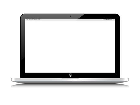 Notebook computer on white isolated backgroundのイラスト素材