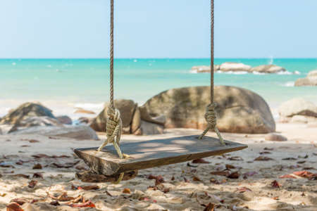 swing on the beachの写真素材