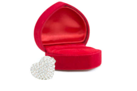 heart love ring on white backgroundの写真素材