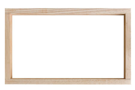 wood picture frame isolated on white backgroundの写真素材