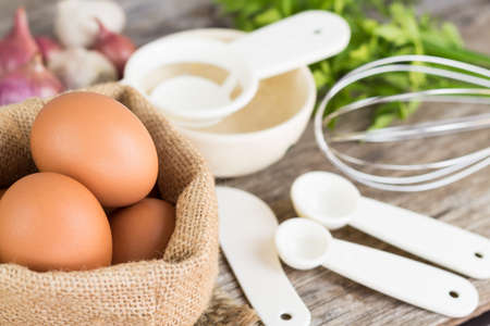 closeup egg ingredient raw foodの写真素材