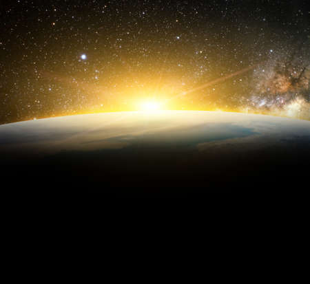 earth and sunlight in galaxy space element finished by nasa