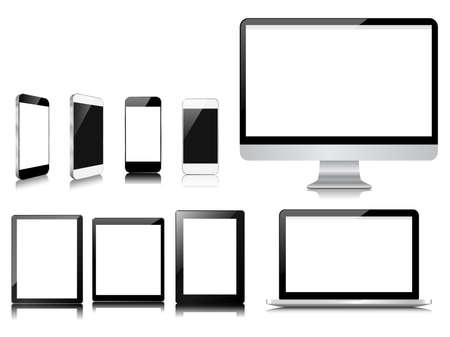 modern communication on white setのイラスト素材