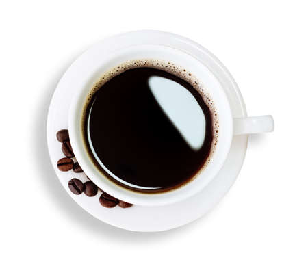 hot coffee isolated clipping path insideの写真素材