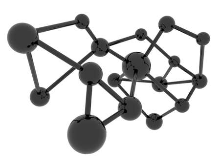 black molecule isolated science background clipping path insideの写真素材