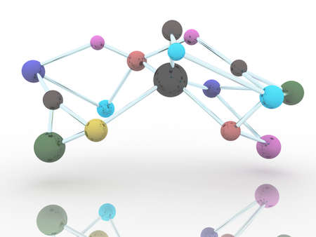 molecule color on white science abstract backgroundの写真素材
