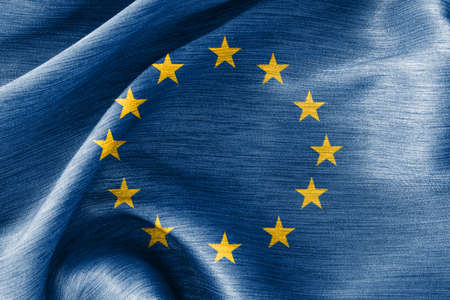 silk cotton Flag of European Unionの写真素材