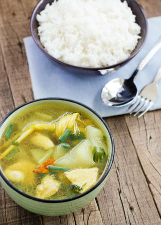 Winter Melon Soup with Chicken asia healthy foodの写真素材