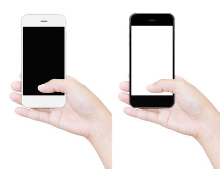 hand holding phoneの写真素材