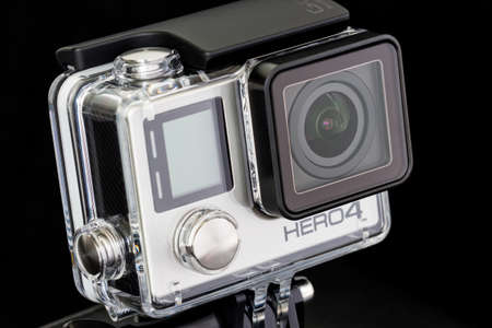 Bangkok, Thailand - Nov 14 : Closeup GoPro Hero 4 Black on Nov 14, 2015. Lightweight personal camera...