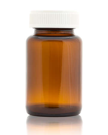 medical bottle isolated on white backgroundの写真素材