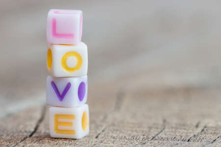 love symbol icon on wood background