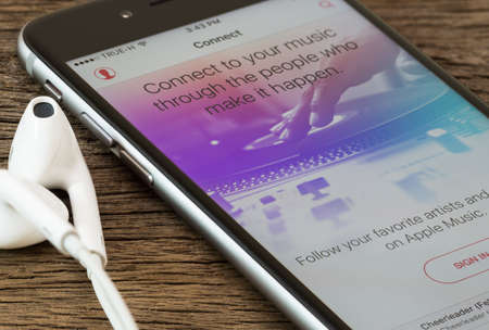 Bangkok, Thailand - Dec 22, 2015 : music application for iphone on appstore, iphone developed by apple Inc.のeditorial素材
