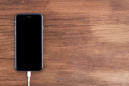 usb data connect to phone on top viewの写真素材