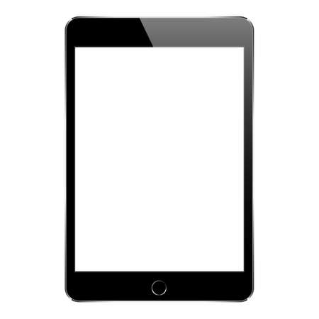 mock up black tablet isolated on white vector designのイラスト素材