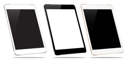 mock up tablet isolated on white vector designのイラスト素材