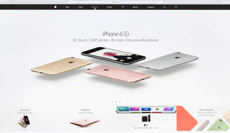 Bangkok, Thailand - May 24, 2016: Close up Apple Inc. website on imac retina screen showcasing...