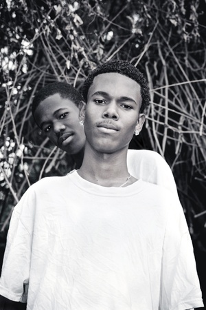 portrait of two teenage boys in the caribbean