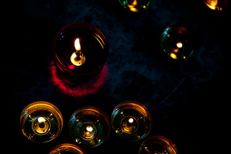 vigil candle holder with wick tabsの写真素材