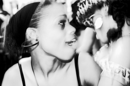 Trinidad, West Indies - February 4, 2008 - Revelers having fun during Carnival Monday celebrations on February 4, 2008 in Port Of Spain, Trinidad W  I のeditorial素材