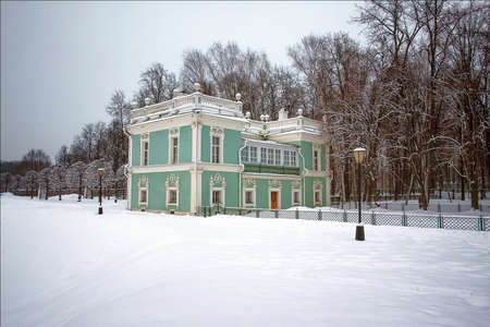 Winter landscape. Italian house in Kuskovo.の写真素材