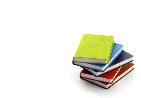 Colorful books isolated on whiteの写真素材