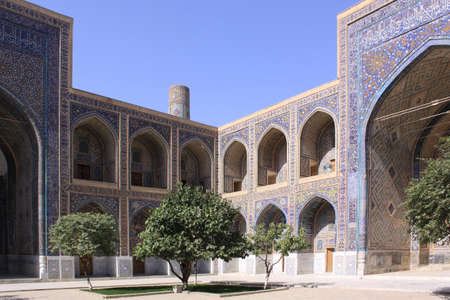 Uzbekistan  Samarkand  Registan  Ulugh Beg Madrasah   XIV centuryの写真素材