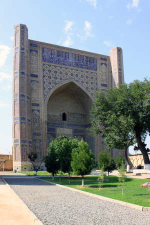 Uzbekistan, Samarkand Bibi Khanum complexの写真素材