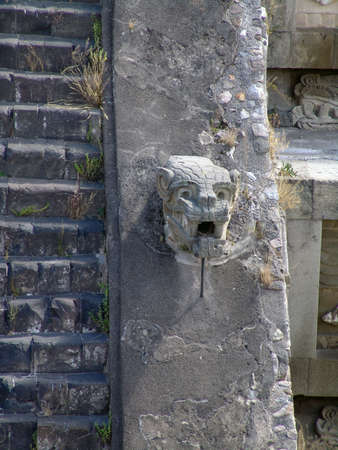 Mexico  Teotihuacan  Veiw of Piramides  Detail designの写真素材